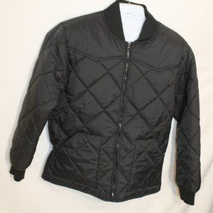 DOMINI INTERNATIONAL INC. Black Puffer Jacket Coat Size Large Full Zipper Pocket
